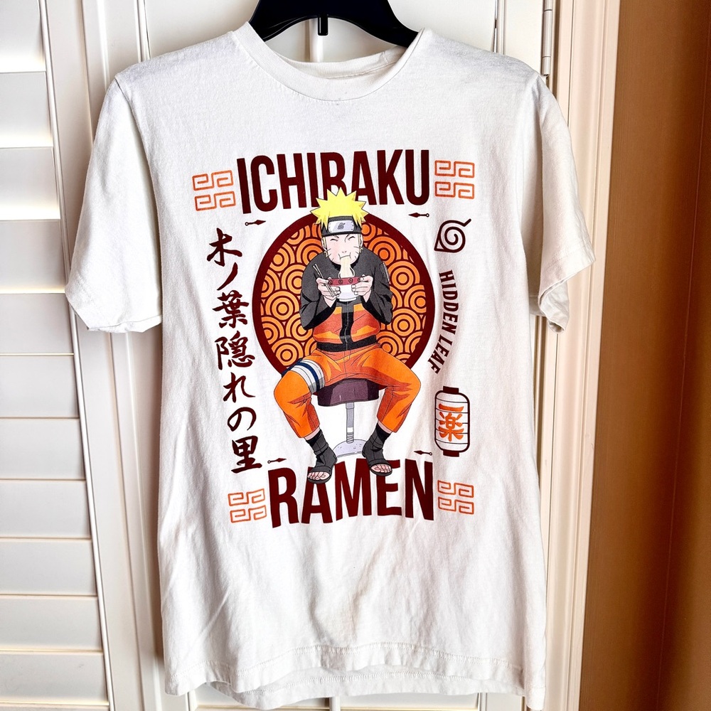 Naruto Shippuden Ichiraku Ramen Graphic Tee Men’s M‎ White Anime Shirt